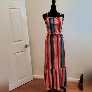 Colorful Striped Maxi Dress